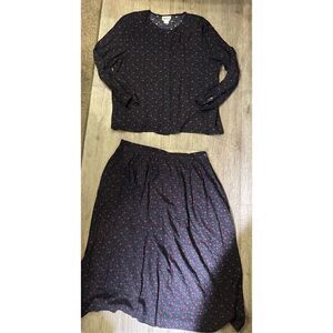 Leslie Fay Sportswear 2 Piece Skirt and Top 18W/20W Vintage 80’s Outfit